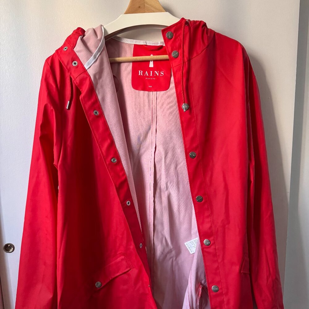 Rains waterproof rain jacket (size XS/S, red)